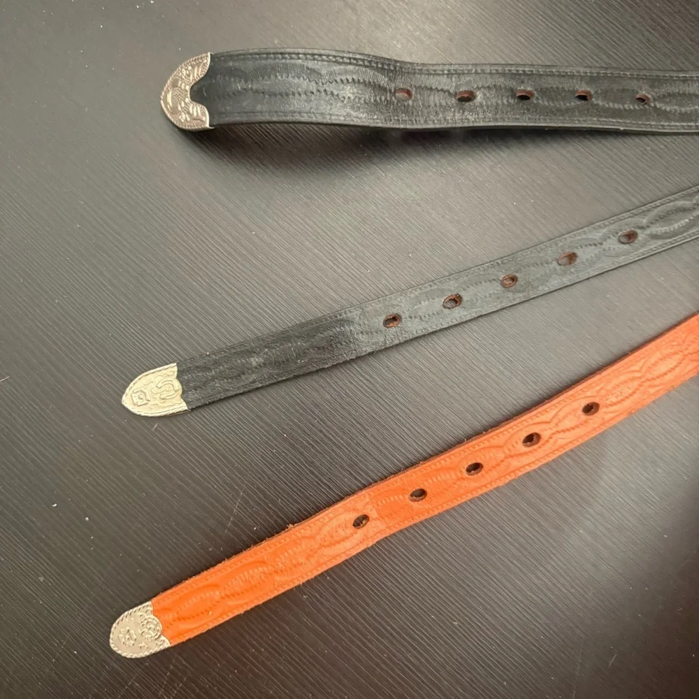 Set of 3 leather western beaded belt size S/M